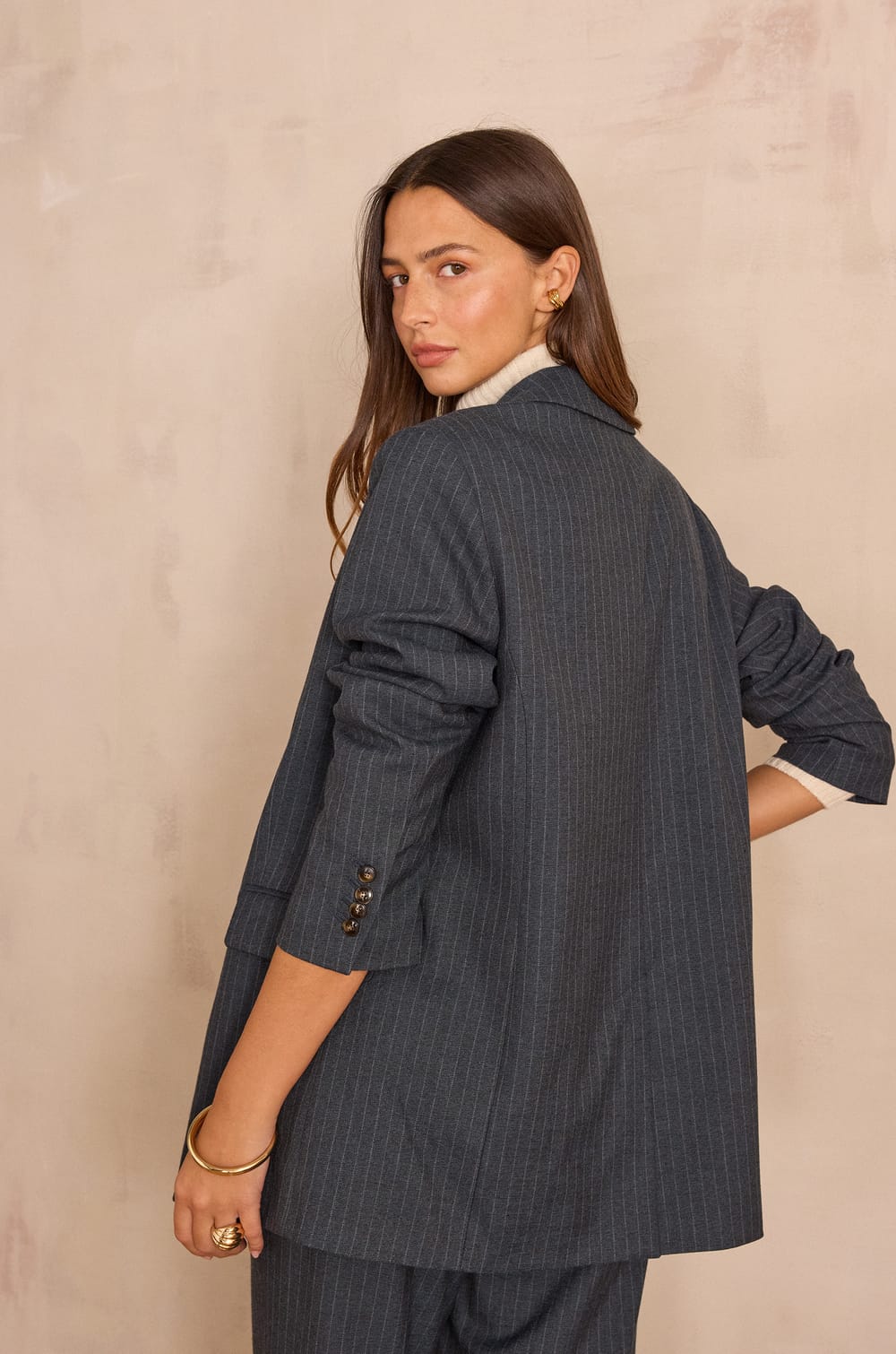 Unisex striped tailored jacket IMPULSIF;${refinementColor}