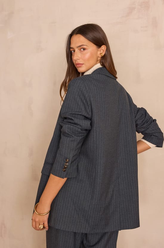 Unisex striped tailored jacket IMPULSIF;${refinementColor}