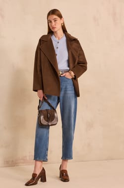 Long sleeve wool blend jacket CYRILE;${refinementColor}