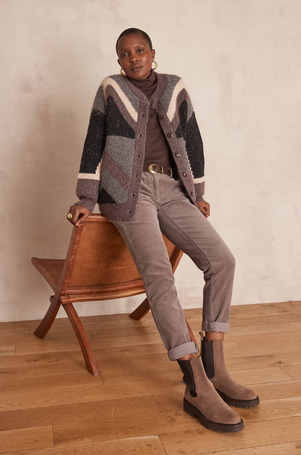 BRITNEY cardigan with jacquard pattern;${refinementColor}