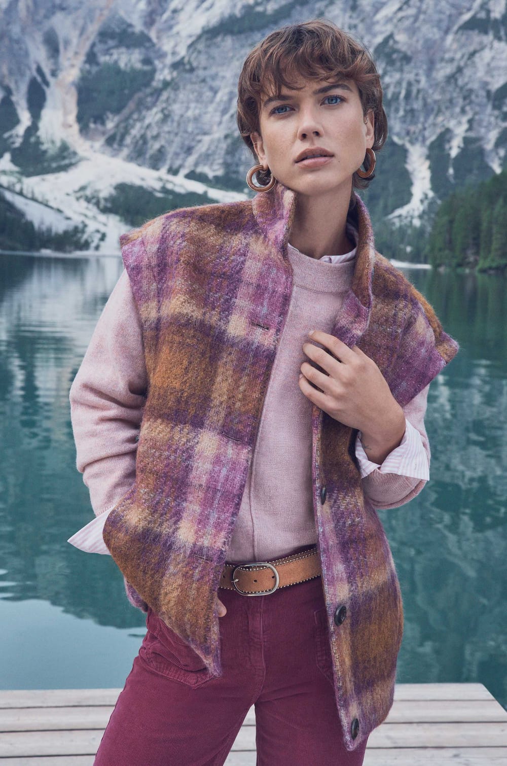 CLINTON heathered jumper in 100% wool;${refinementColor}