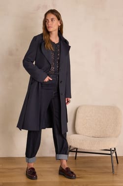 RYO belted trench coat;${refinementColor}