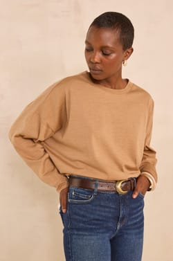 Theophile long sleeve dense knit T-shirt;${refinementColor}