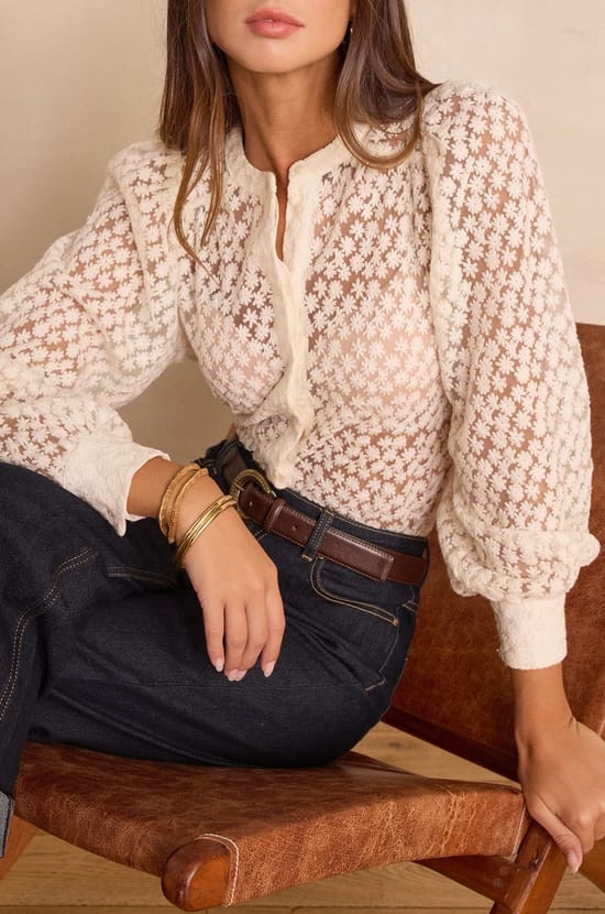 Chemise CAMOMILLE en coton brod&eacute;e;${refinementColor}