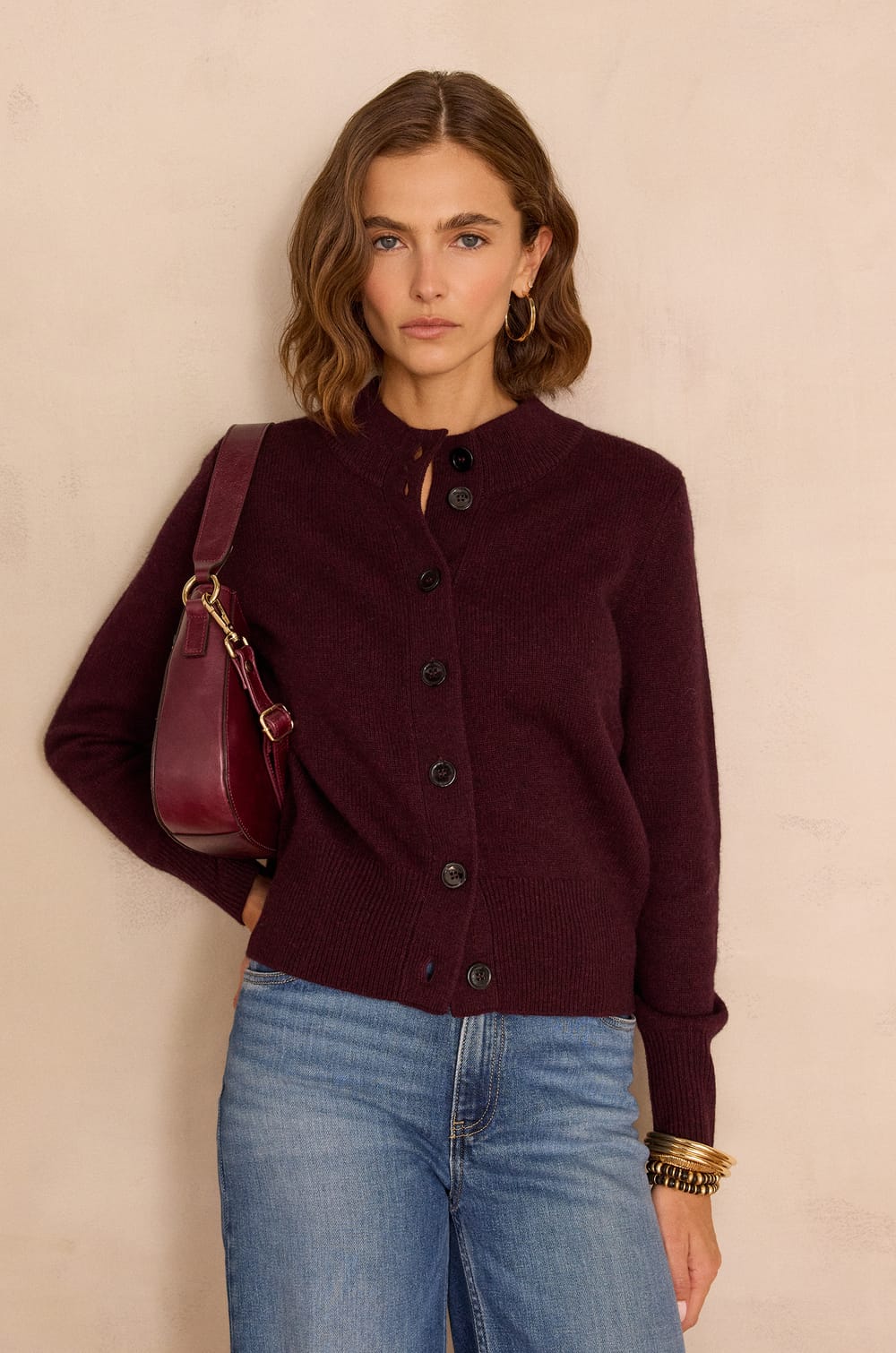 CHRIS cardigan in wool and yak;${refinementColor}