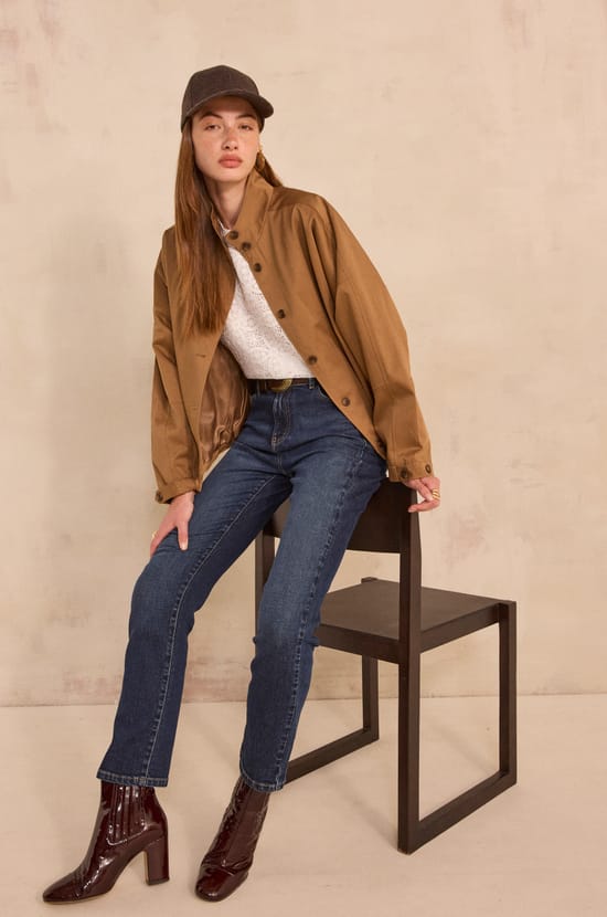 Jean straight and made of cotton SONIA;${refinementColor}