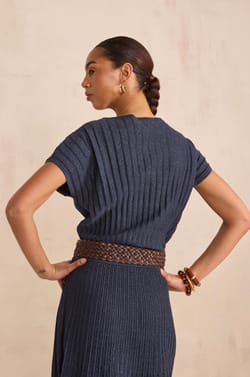 PERLA short sleeve sweater;${refinementColor}