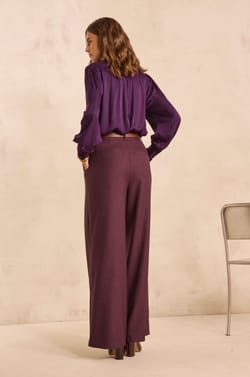 High-waisted wide-leg trousers FLAUBERT;${refinementColor}