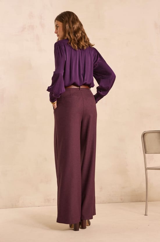 High-waisted wide-leg trousers FLAUBERT;${refinementColor}