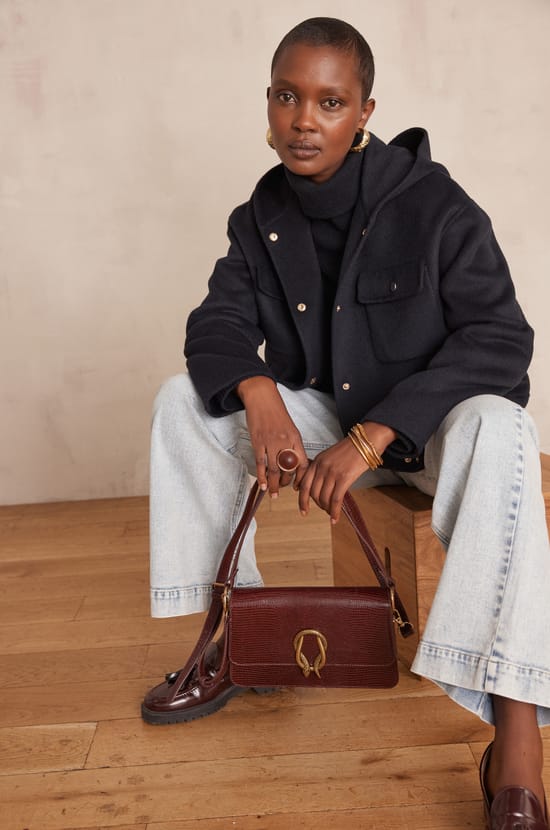 Blouson &agrave; capuche DOLINE en laine;${refinementColor}