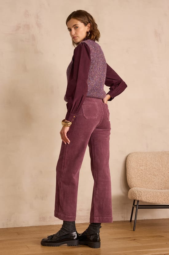 MAE cotton velvet trousers;${refinementColor}