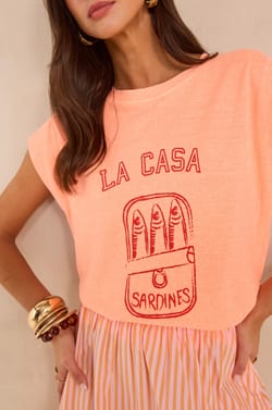 Short-sleeve printed T-shirt in hemp and cotton LOIC;${refinementColor}