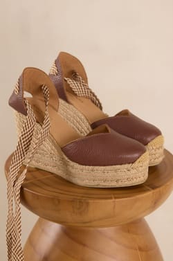 STAN leather wedge espadrilles;${refinementColor}