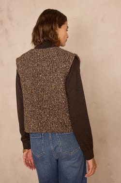 BASTIEN sleeveless wool cardigan;${refinementColor}