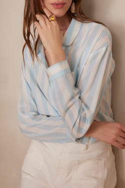 Chemisier MARILOU 100% coton &agrave; rayures;${refinementColor}
