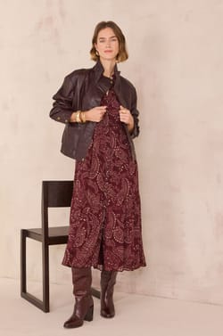Long arabesque pattern dress CAROLA;${refinementColor}
