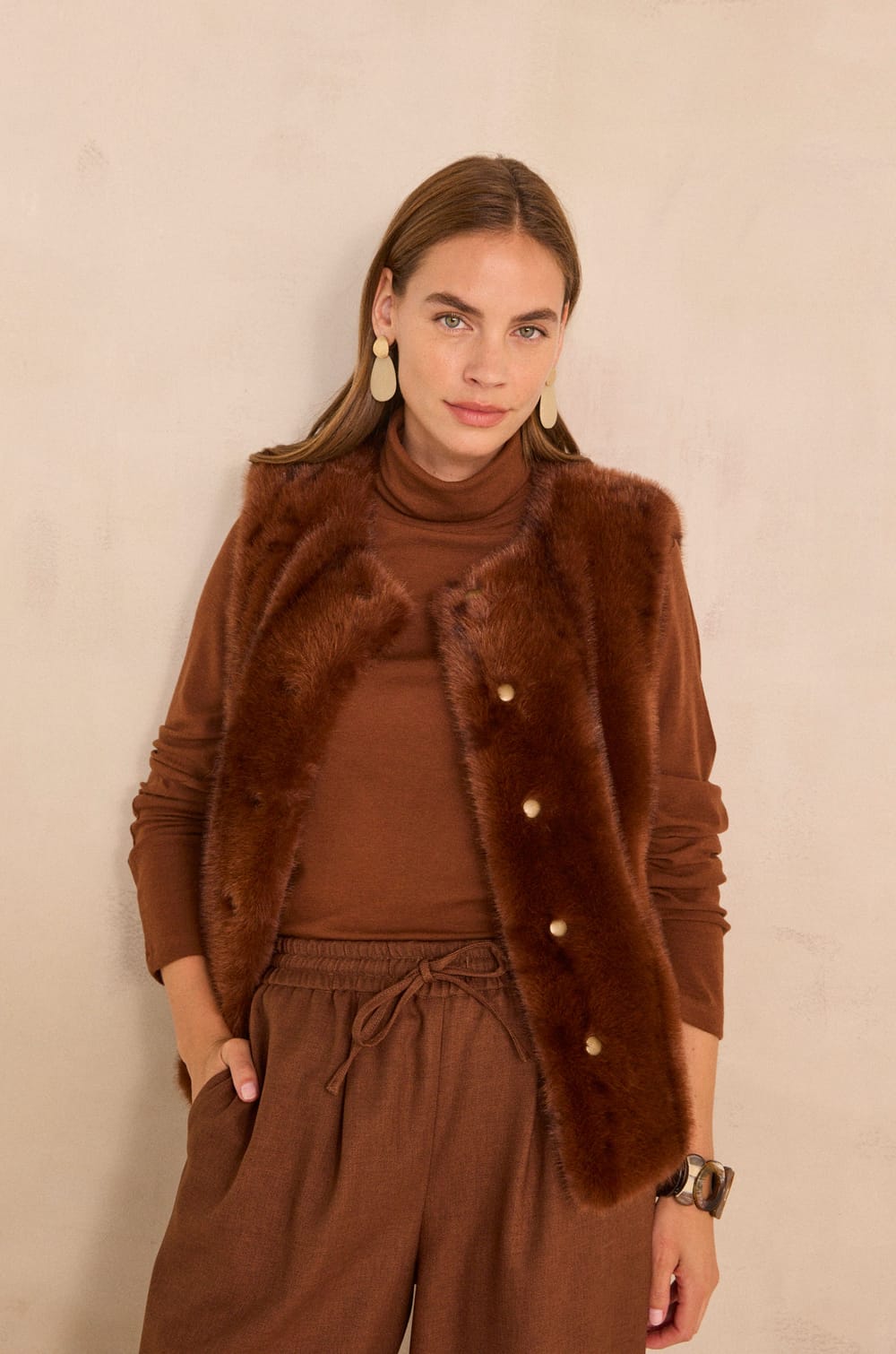 Gilet sans manches cannelle BROOKLYN;${refinementColor}