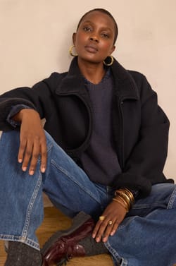 DEBBIE faux shearling coat;${refinementColor}