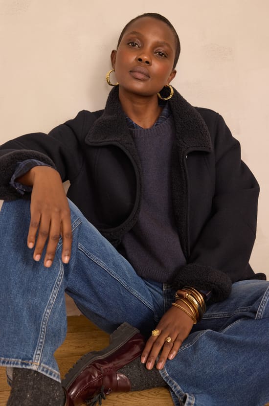 DEBBIE faux shearling coat;${refinementColor}