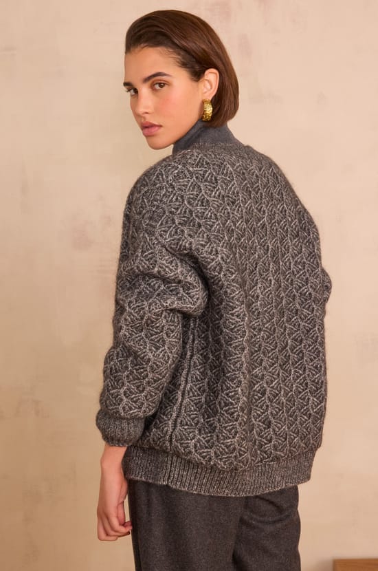 COSMO cardigan in mohair and wool;${refinementColor}