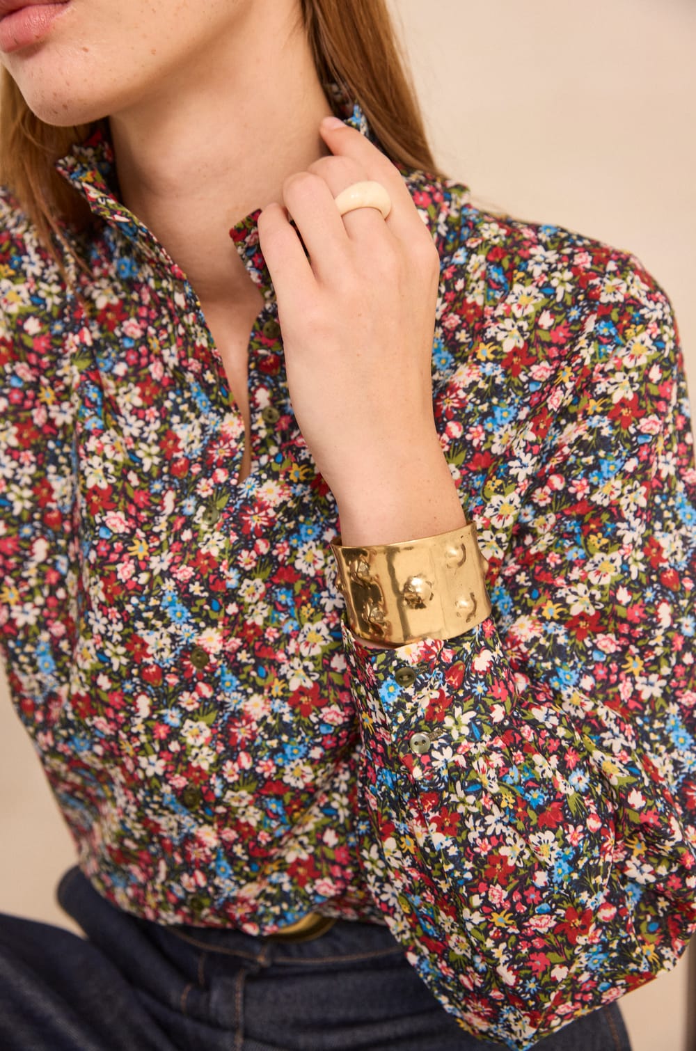 Blouse &agrave; fleurs MALIBU;${refinementColor}