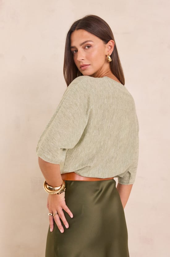 PRESTON 3/4 sleeve jumper;${refinementColor}