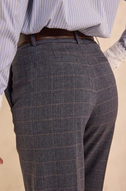 High-waisted plaid suit trousers LAYLA;${refinementColor}