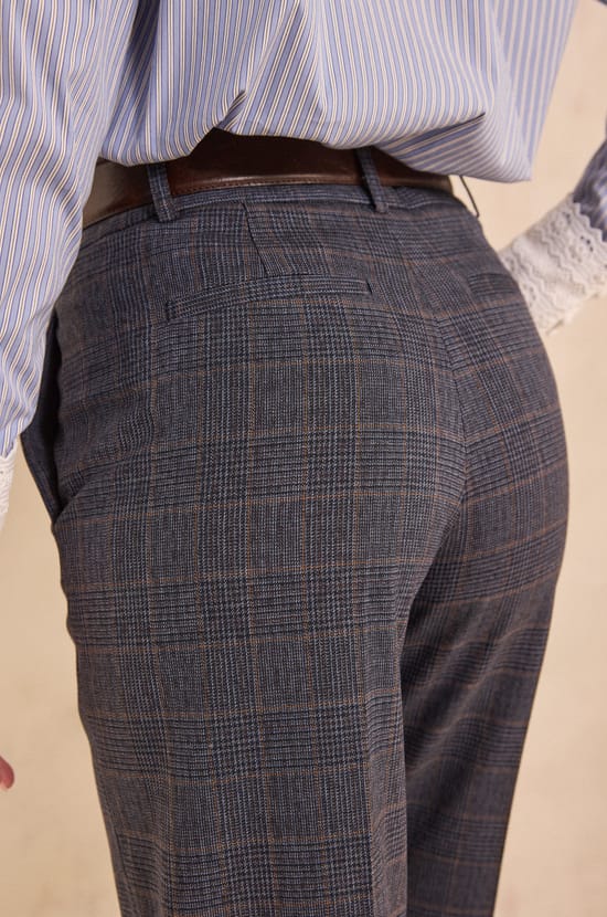 High-waisted plaid suit trousers LAYLA;${refinementColor}