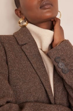 ANABELLE coat with chevron pattern;${refinementColor}