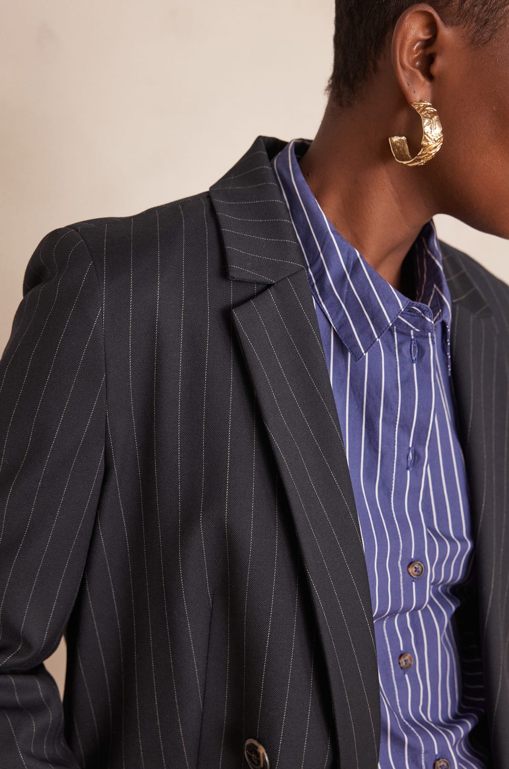 Veste tailleur FLORINE rayée;${refinementColor}
