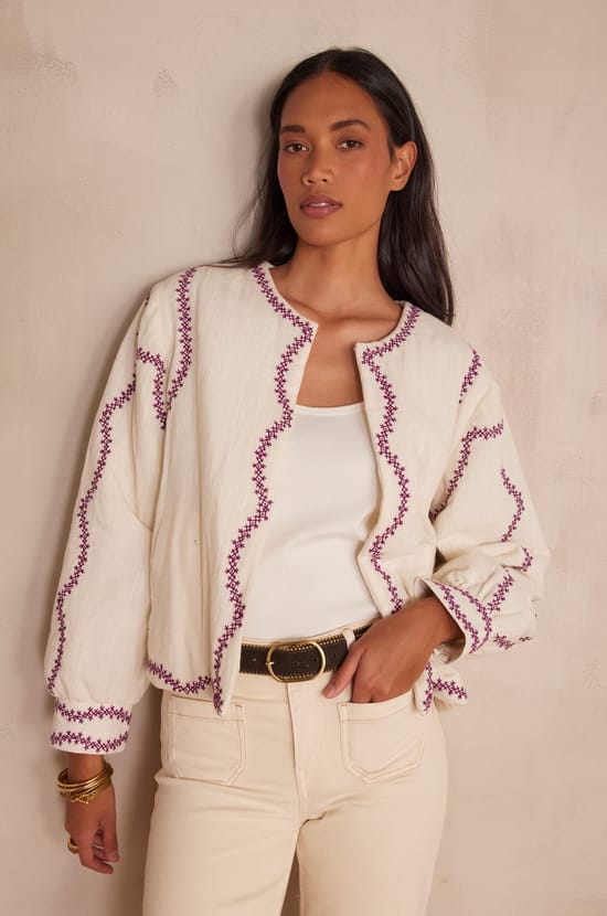 Veste courte en coton POLLY;${refinementColor}