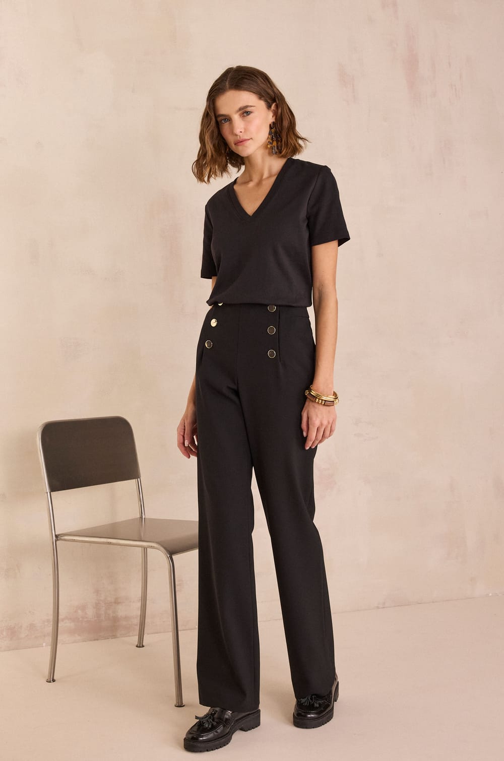 Wide high-waisted trousers HUBERT;${refinementColor}