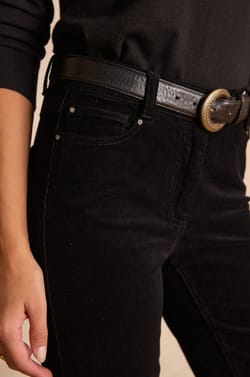 LILY bootcut trousers in cotton velvet;${refinementColor}