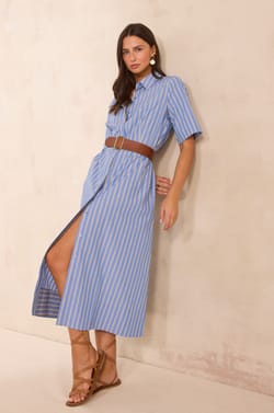 Striped cotton trapeze dress PALMA;${refinementColor}