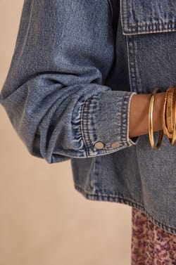 Chemisier &agrave; manches longues en coton DONOVAN;${refinementColor}