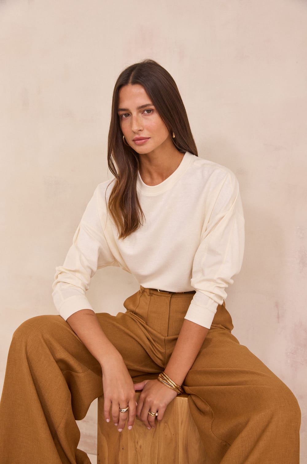 Linen and cotton jumper LISA;${refinementColor}