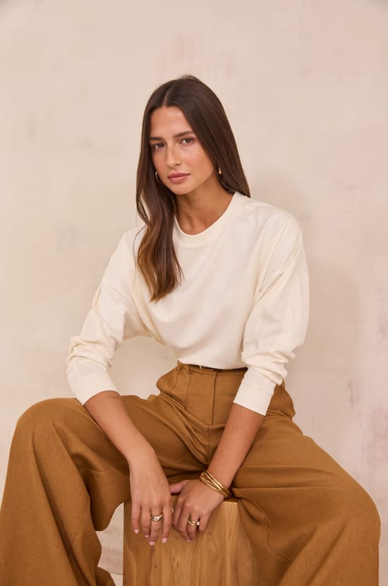 Linen and cotton jumper LISA;${refinementColor}