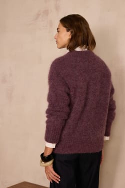 LOU Cardigan in mohair and alpaca;${refinementColor}
