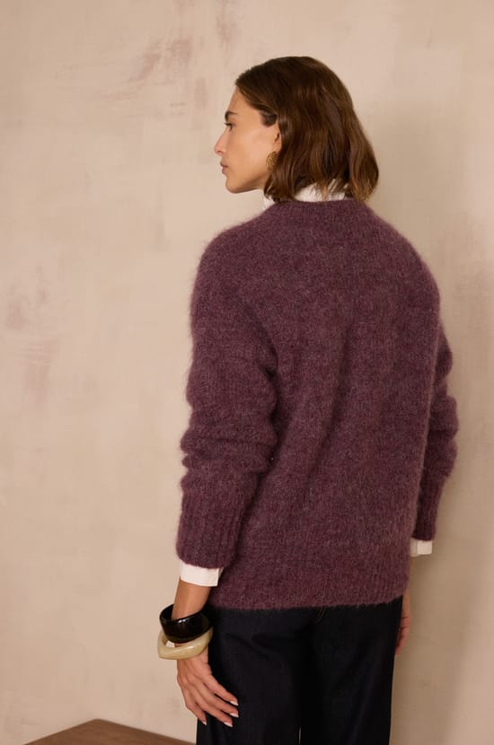 LOU Cardigan in mohair and alpaca;${refinementColor}