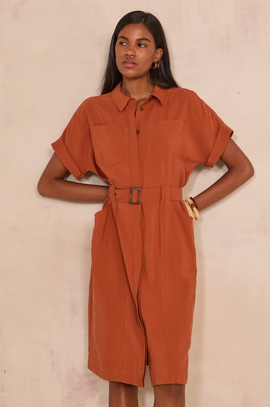 Straight shirt dress RAMA;${refinementColor}