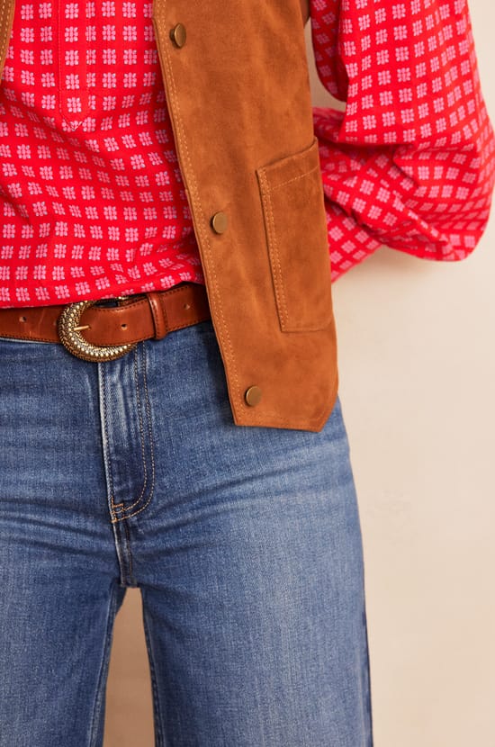 PERLIN leather cardigan;${refinementColor}