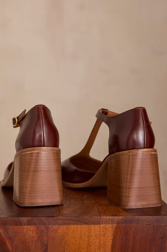 Sandales &agrave; talons en 100% cuir SOLENE;${refinementColor}