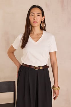 T-shirt col V DANA;${refinementColor}