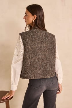 Gilet sans manches en alpaga et coton m&eacute;lang&eacute;s BABETH;${refinementColor}