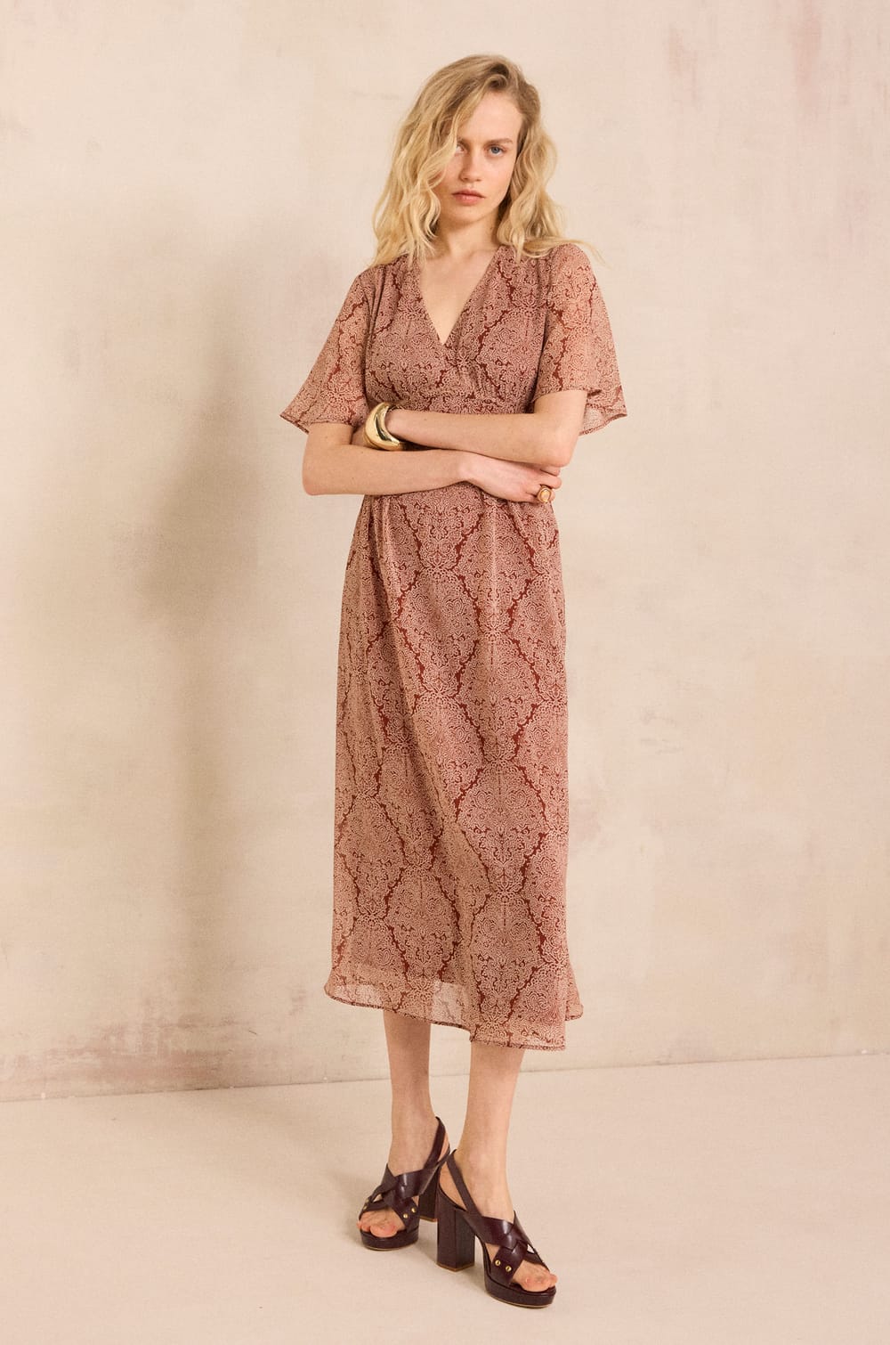 BRUNELA printed straight dress;${refinementColor}