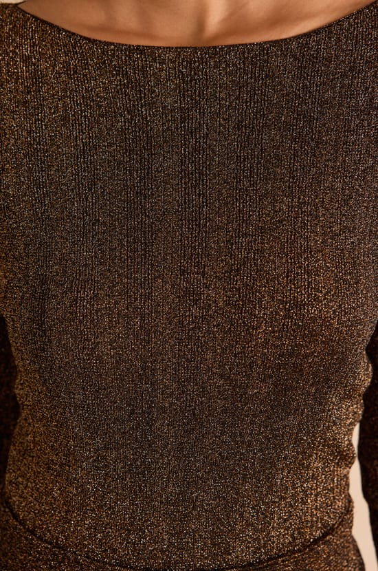 BETHANY iridescent boat neck jumper;${refinementColor}