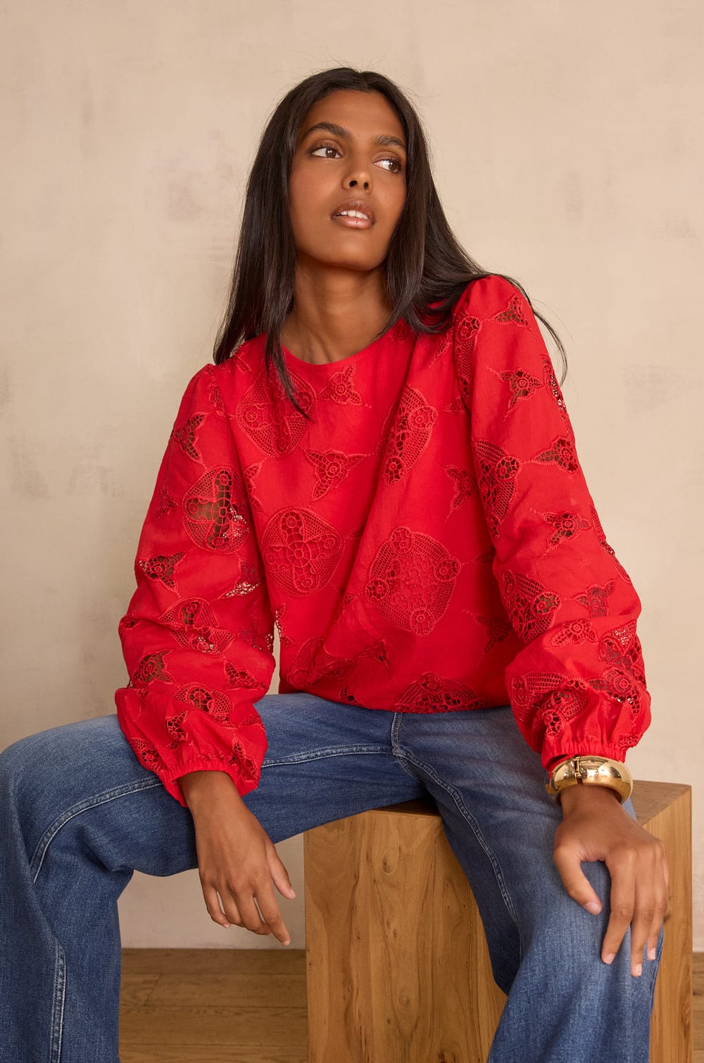 PALMA cotton blouse;${refinementColor}
