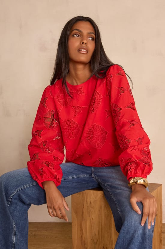 PALMA cotton blouse;${refinementColor}