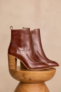 OWEN leather heeled ankle boots;${refinementColor}