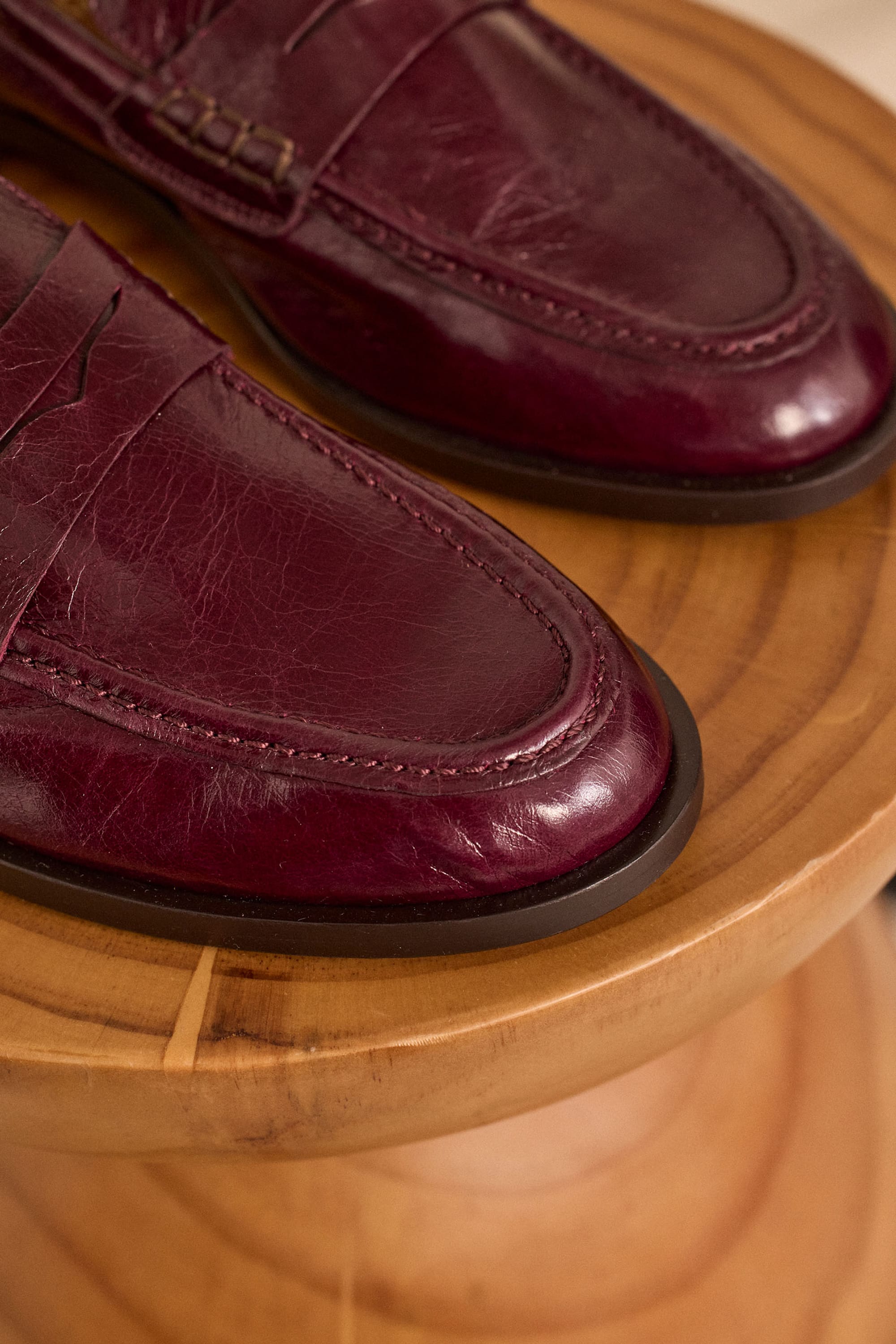 ORNELLA leather loafers woman | BORDEAUX | Maison 123